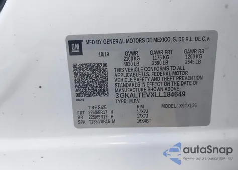 2020 GMC Terrain Awd Sle из США, поврежденный, VIN 3GKALTEVXLL184649